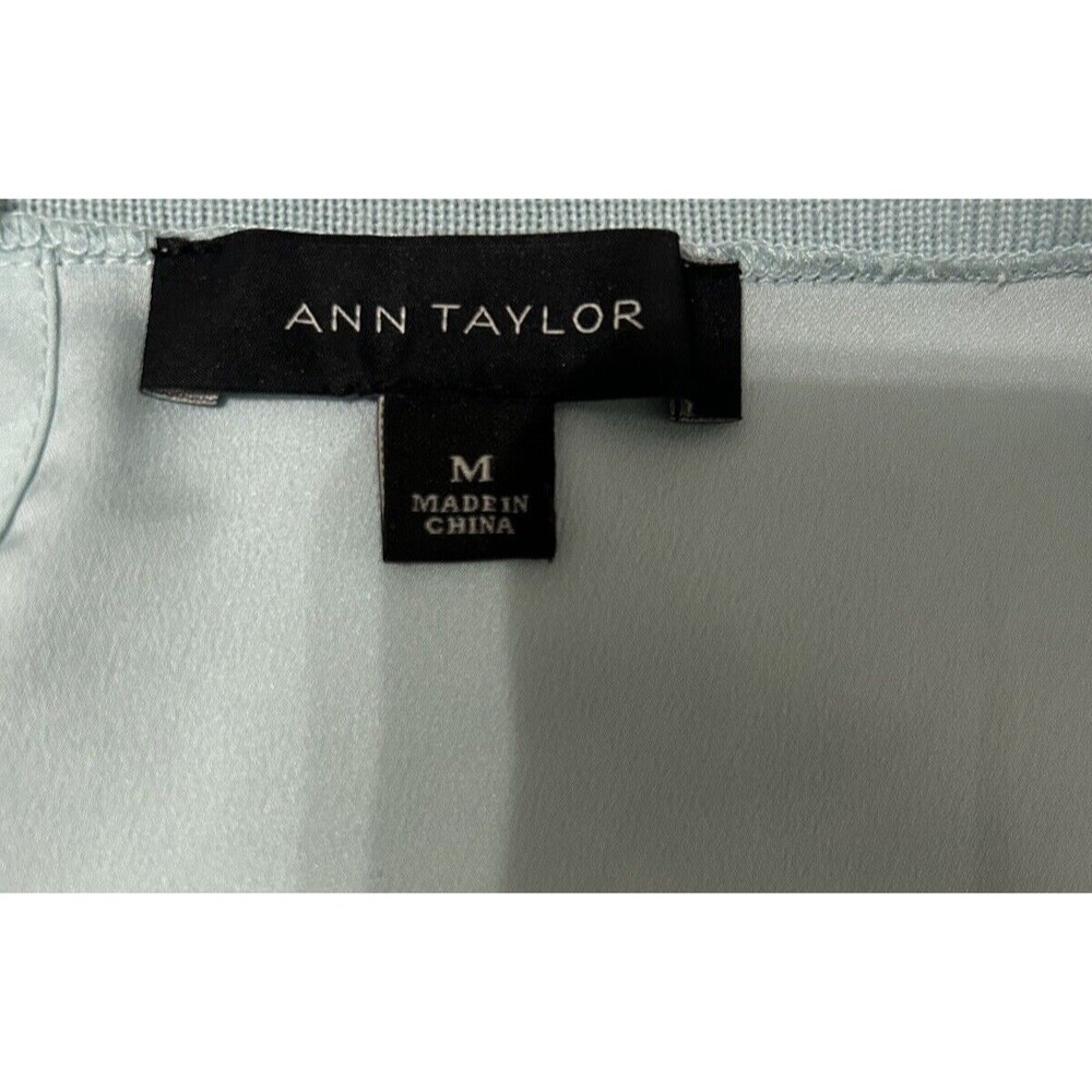 Ann Taylor Sweater Blue Merino Wool Knit Button Back Blouse Long Sleeve… - Picture 7 of 9
